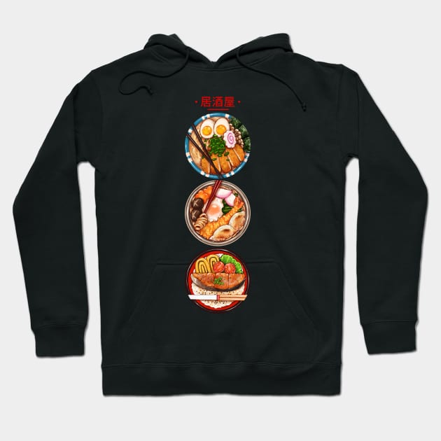 Izakaya Japanese Food Bowls Hoodie by densukii